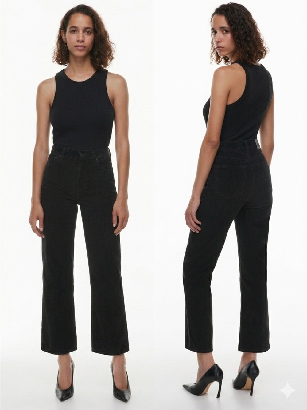 NWT Aritzia The Arlo High Rise Straight 28L Black Curdory Jeans Size 31